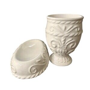 Lamont Pottery Bathroom Accessories Soap Dish Toothbrush Holder White